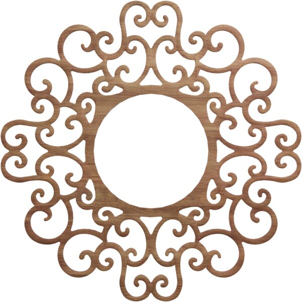 Ekena Millwork Reims Wood Fretwork Pierced Ceiling Medallion, Walnut, 28"OD x 10 3/4"ID x 1/4"T CMWP28X28X0250REWA - main